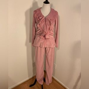 NWT City Hearts Mauve Velour Jacket and Pants Set - Size Medium